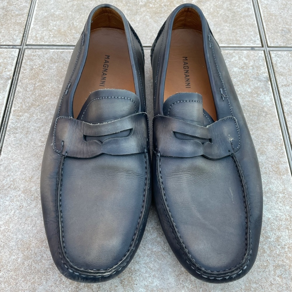 Mens Magnanni Dylan Leather Driving Shoe Slip On